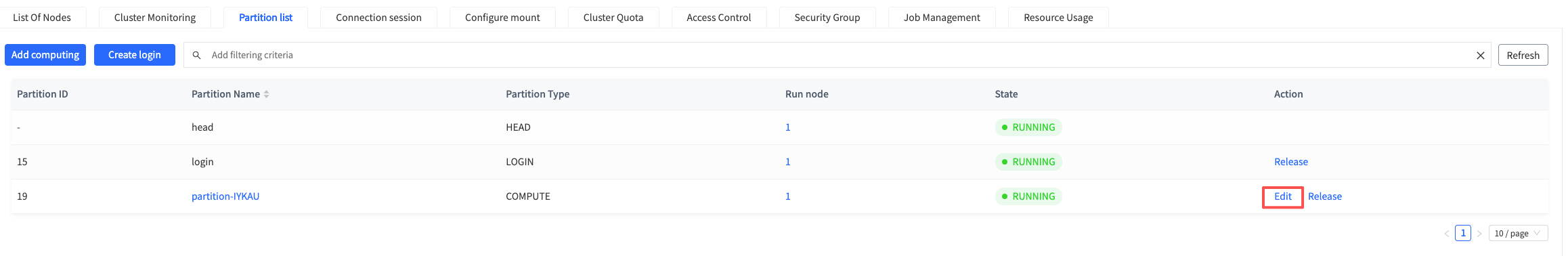 partition details